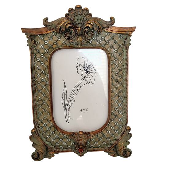 Frame Traditions CBK Gold Patina 4 x 6 Photograph Decorative Vintage Regal MCM - Picture 1 of 7